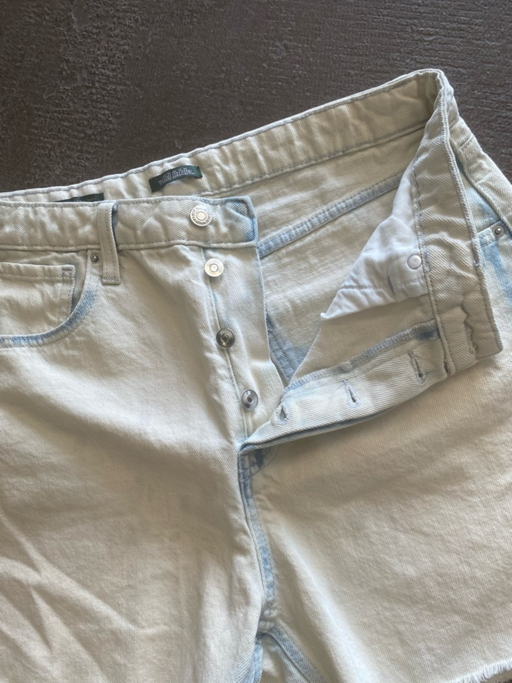 wild fable Light Blue High-Rise Button-Fly Denim Cutoff Shorts - Picture 3 of 3